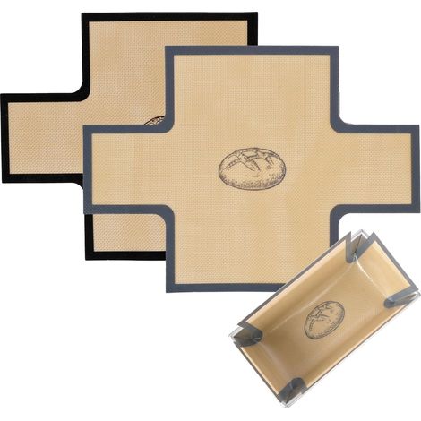 Dos láminas de silicona gruesa para moldes de pan, ideales para hornear panes de 23 x 13 cm. Estas láminas de silicona son antiadherentes, reutilizables, fáciles de limpiar y resistentes al calor (dis