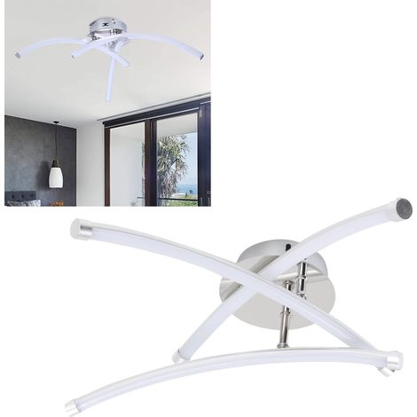 Plafonnier de style nordique, plafonnier créatif à trois branches incurvées, luminaires LED modernes et minimalistes pour salon et chambre. (1/5)