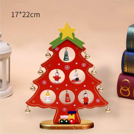 Arbol De Navidad De Madera - Mini Arbol Para Escritorio - Decoracion Navidena Para Mesa - 2 Unidades (1/5)