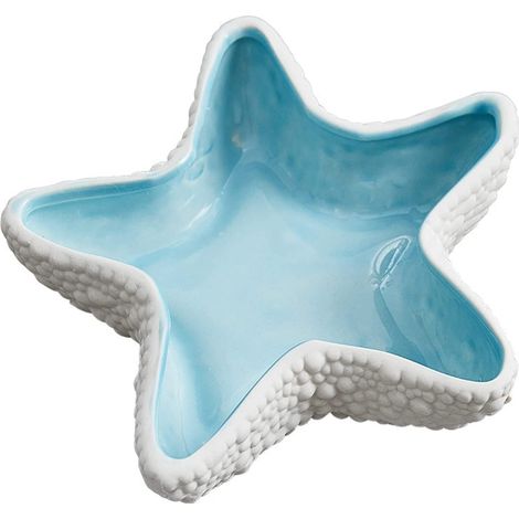 Coquillage décoratif pour bijoux, plateau à bijoux couleur bleu lac 14 × 14 × 3,5 cm (1/5)