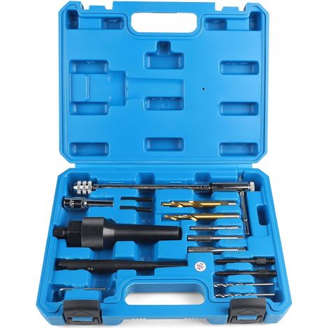 Kit di 16 attrezzi per la rimozione di candelette danneggiate da 8 mm e 10 mm, kit di riparazione per candelette per motori, attrezzi per la rimozione delle candelette. (1/5)