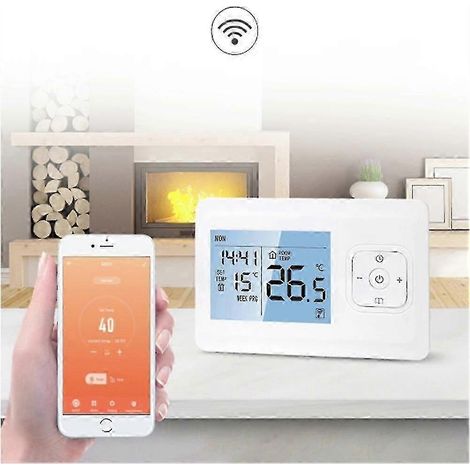 Thermostat d'ambiance programmable sans fil intelligent Wi-Fi avec récepteur RF HY09rf-wifi (1/5)