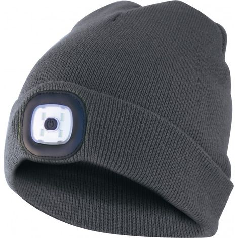 Capellino Con Luce Frontale Torcia Led Ricaricabile Grigio ScuroTaglia Unica