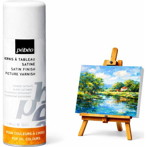 Vernis satiné - Vernis satiné 200 ml Pébéo en spray pour peintures à l'huile (1/3)
