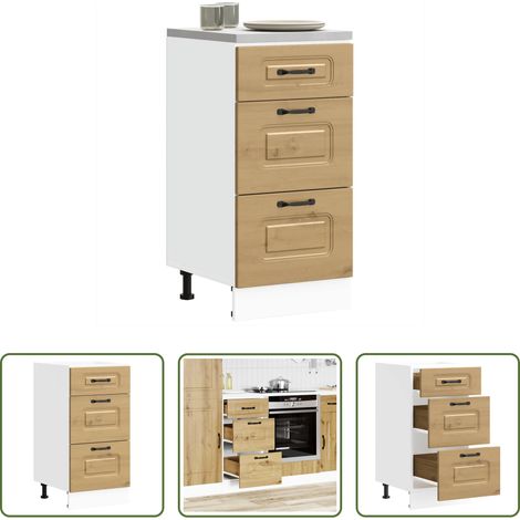 Holzwerkstoff - Küchenunterschrank Kalmar Artisan-Eiche Holzwerkstoff (1/5)