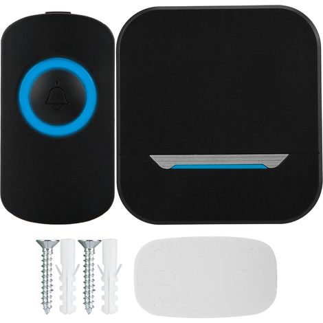 Sonneur sans fil intelligent avec récepteur LED, étanche IP55, 110-240V, noir (version US) (1/5)