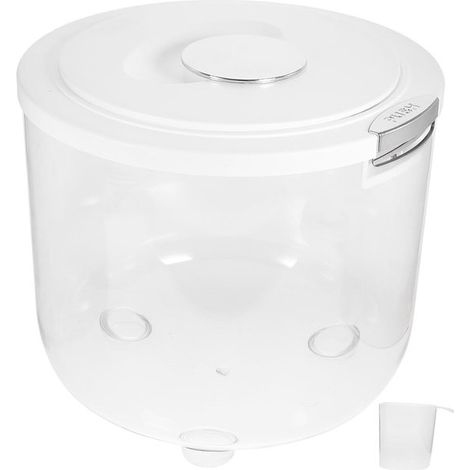 Contenitore ermetico per riso, capacità 5 kg, con coperchio a chiusura ermetica, ideale per cereali, pasta e per organizzare gli armadietti della cucina (senza BPA). (1/5)