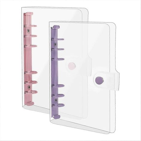 Lot de 2 classeurs à anneaux A6 en PVC souple, transparents, pour budget et agenda. (1/5)