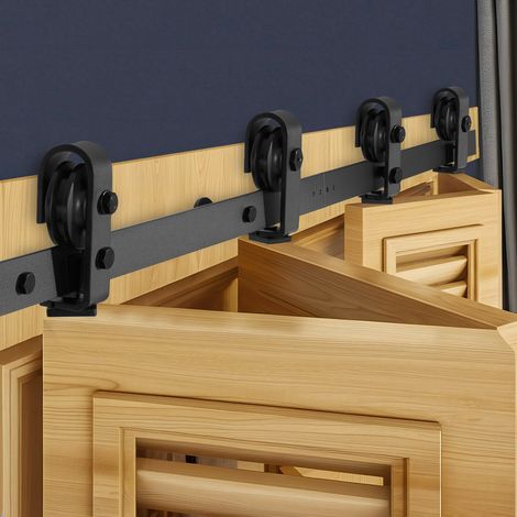 VEVOR Kit di Binari per Porte Scorrevoli Pieghevoli, Binari di Montaggio Superiore 1320 mm, Scorrimento Fluido Silenzioso, Facile da Installare, per 4 Porte per Armadio, Dispensa, Lavanderia