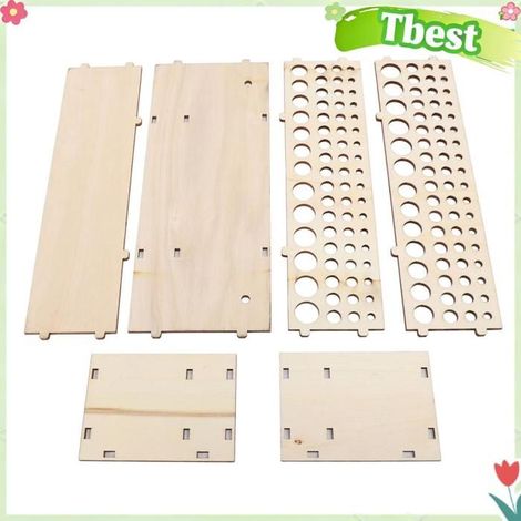 Porte-pinceau en bois, bois de pin 67 trous organisateur de support de pinceau détachable pour stylos crayons outils d'art (1/4)