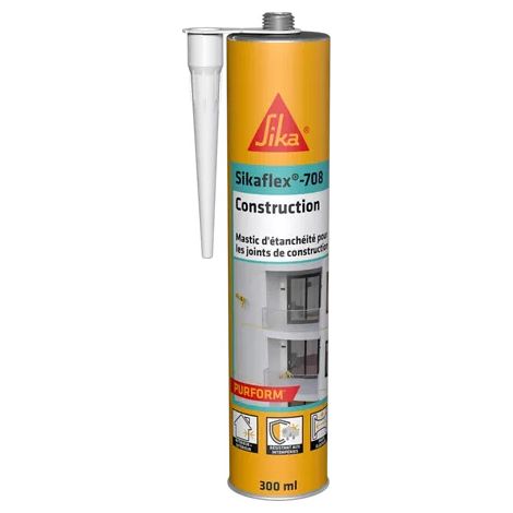 Sika – Mastic de fixation polyuréthane blanc 300ml – Étanchéité élastique pour joints de construction – Capacité de mouvement 25% – Application intérieure et extérieure