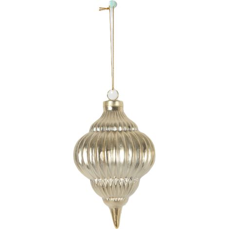 TrendLine Weihnachtskugel Keramik Ø 8,8 x 14 cm gold