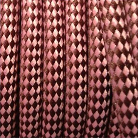 Fil Électrique Tissu Marron et Rose 2x0,75mm² - Câble Électrique Textile de Qualité