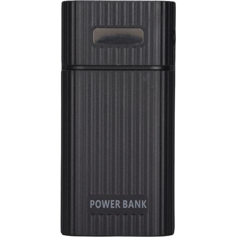 Boîtier Batterie H02 2x 21700 avec 3 Ports USB - Kit Power Bank DIY pour Téléphone, Chargeur Portable Noir (1/5)