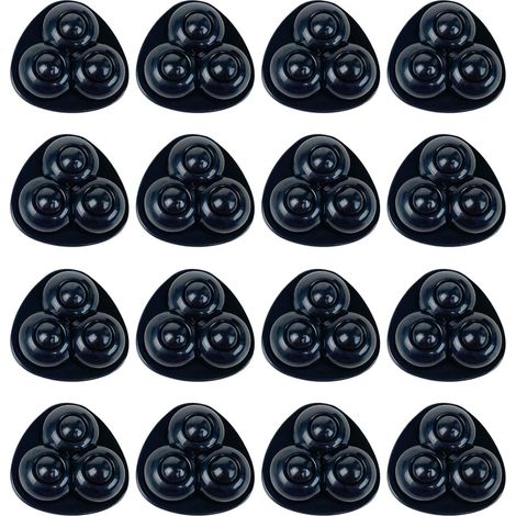 16 miniruedas para muebles, giratorias 360 grados, autoadhesivas, silenciosas, para muebles, armarios y sofás (nailon negro)