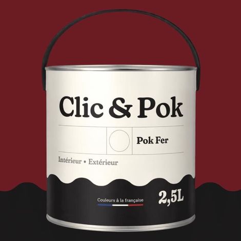 Peinture Fer Antirouille – Métal Extérieur Intérieur, Satinée, Protection Rouille - 2,5L - RAL 3004 - Rouge Pourpre