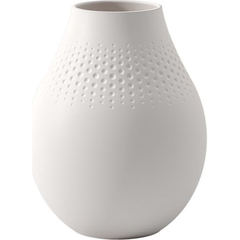 Villeroy & Boch Collier Blanc Vaso Perle Alto, Porcellana Premium, Bianca, 16x16x20 cm (1/3)