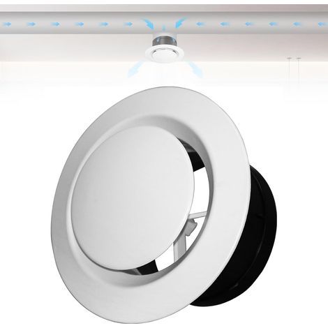 1PCS Ventilation Duct Cover, Adjustable Ventilation Cover, 75mm White Disc Valve, Adjustable Ventilation Air Exhaust Grille Cover Available for Ceiling or Wall, Adjustable (1/5)