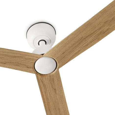 MARINE M Ventilador de techo blanco/roble IP44 TUYA (1/2)