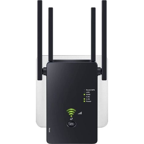 Repetidor Wifi - Repetidor Inalámbrico De Banda Dual 2.4 GHz Y 5 GHz - Para Ampliación De Señal Wifi En Hogar Y Oficina - 1 Unidad (1/5)
