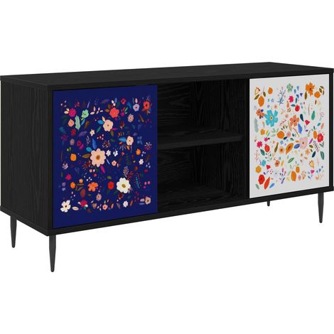 Mobile TV MAINZ 102 x 33 x 51 cm Rovere Nero vidaXL (1/5)