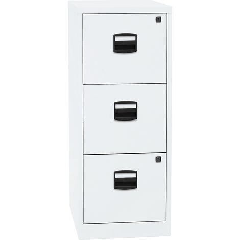 BISLEY, Classeur pour dossiers suspendus PFA, 3 tiroirs, blanc (1/4)