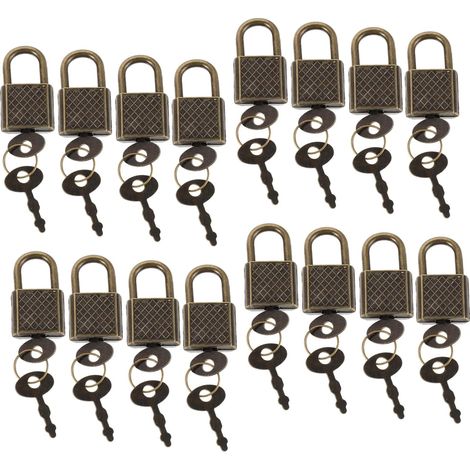 Lot de 20 cadenas vintage en bronze avec clés, coffres (1/5)