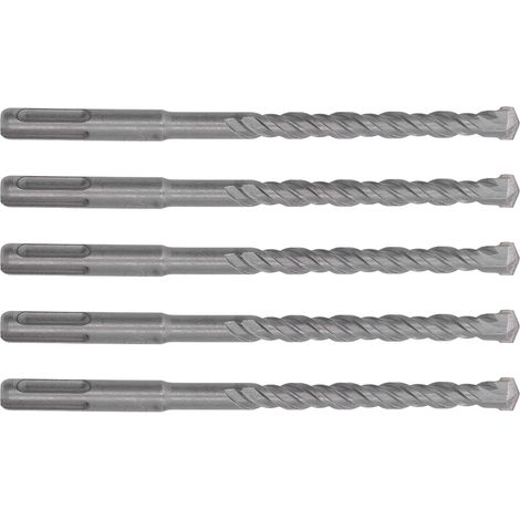 10-mm-Meißelbohrer für Beton, Stein und Ziegel – Selbstzentrierende Hartmetallspitze, 2 Schneiden, 160 mm Länge, 5er-Packung SDS-Bohrer für Bohrhammer (1/5)
