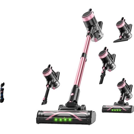 Aspirapolvere senza fili, potente aspirazione, luce LED, rosa, spina europea 220V-240V (1/2)