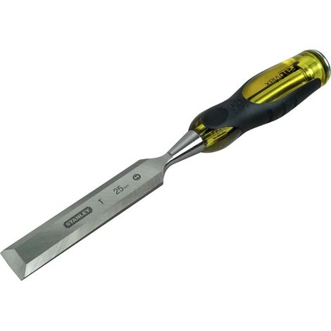 Stanley – Ciseau à bois 25 mm – Lame en acier EN31 – Poignée bimatière ergonomique – Pour travaux de menuiserie et agencement