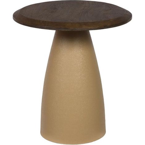 Amadeus - Bout de canapé rond en manguier et métal Ø45 cm Dalia (1/4)