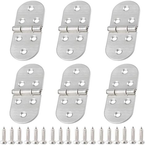 Fenêtre Charnière en Acier INOX Trous Charnière de Trappe Connecteur de charnière en acier inoxydable Charnière de Table Pliable Charnières pour La Maison Meubles Matériel Armoire Porte Tiroir 6 PCS (1/5)
