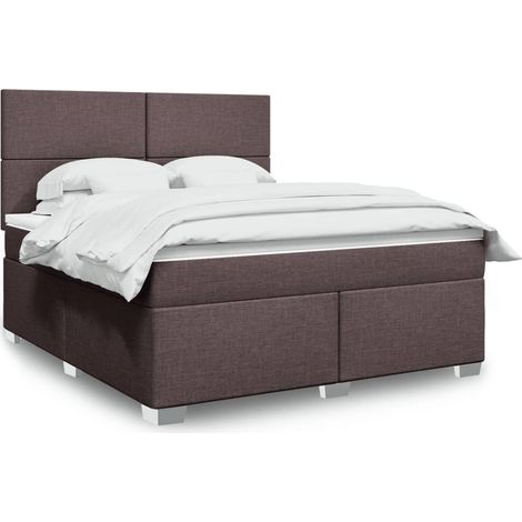 Giroletto a Molle con Materasso Marrone Scuro 180x200cm Tessuto vidaXL (1/5)