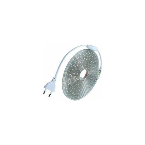 Kit complet ruban led 10 mètres 220V silicone étanche IP68 blanc froid 6000°K SMD5050 60led/m - pas besoin de transfo,