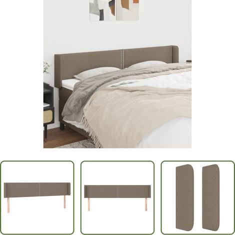vidaXL Cabecero de tela gris taupe 203x16x78/88 cm (1/5)