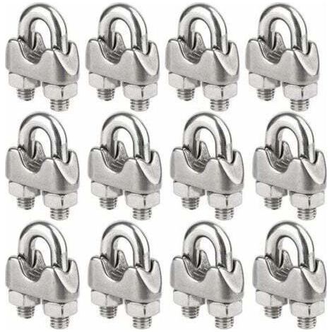 Lot de 12 serre câbles en acier inoxydable pour câble de 5 mm de diamètre (M5) (1/5)
