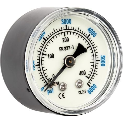 Manomètre Mécanique 1/8" NPT, Cadran 42mm, Plage 0-6000psi/400bar (1/5)