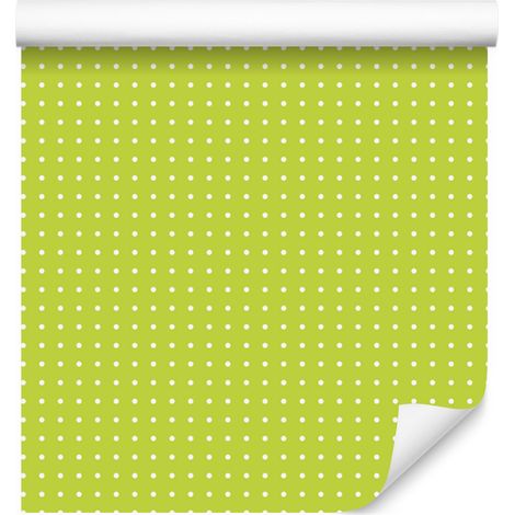 Papier peint à pois citron vert, fond citron vert pour salon et chambre 50x1000 cm (1/5)