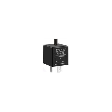 12V 3-Pin Einstellbares Blinkrelais für LED-Blinker CF-13KT, Elektronisches Blinkrelais für Auto und Motorrad 0,1W-150W - Crezuo