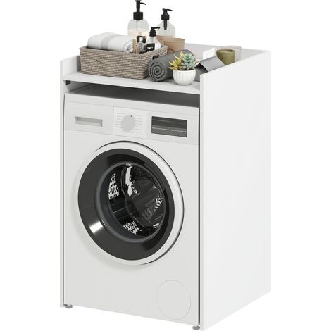 Meuble de salle de bain niche avec étagère ouverte, idéal pour les petites salles de bain, 64 x 60 x 97,5 cm, blanc (1/5)