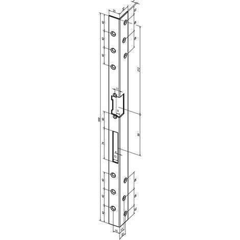 Cerradero acodado de seguridad 312 L.500mm S.3mm STA rectificado cincado DIN R ASSA ABLOY