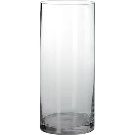 Vase cylindrique en verre transparent, plusieurs tailles disponibles, décoration sobre (1/5)