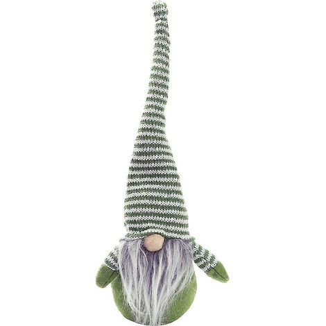 Poupée de Noël sans visage à rayures vertes, adorable poupée de style nordique, décoration pour la maison, les fêtes d'anniversaire, jouet pour enfants, décoration pour le sapin de Noël-Green