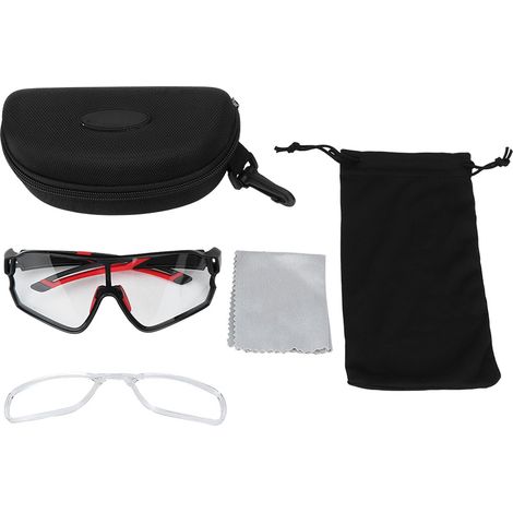 Ortviai Lunettes de vélo polarisées anti-vent avec monture myope – Verres photochromiques, confort nasal réglable et branches en silicone, lunettes de protection (1/5)