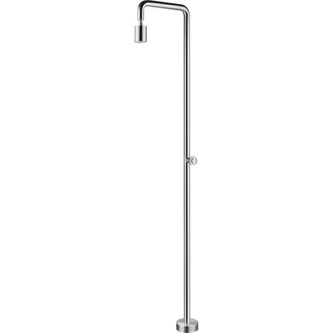 Mice - Ducha para Exterior de 240 cm Hecha de Acero Inoxidable con Acabado Satinado - Pool - Ducha Piscina Exterior Agua Fria - Acero INOX