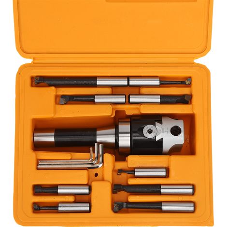 Kit d'outils de fraisage CNC 9 pièces, tête d'alésage 2 pouces, queue R8 1/2 pouce, accessoire mécanique (1/5)