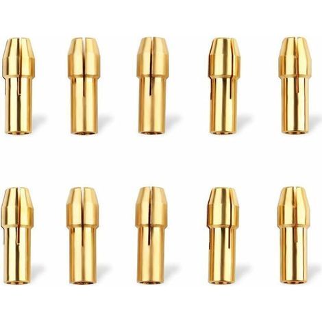 10Pcs 4.8MM Drill Chuck,Mandrin de Serrage en Laiton Tige Mandrins de Précision en Laiton Mini Collet Mandrin Mandrin Serrage à Pince 0.5mm/0.8mm/1.0mm/1.2mm/1.5mm/1.8mm/2.0mm/2.4mm/3.0mm/3.2mm (1/4)
