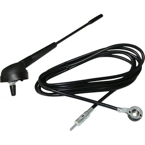 Trade Shop - Attenna For Autoradio 19 Cm For Automative With Acvo Da 2.3 Mt Spina Din Plug -