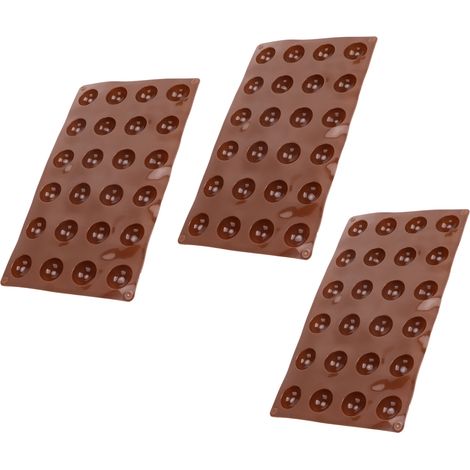 Silikon-Backform mit 24 Mulden, halbkreisförmig für Puddings, Pralinen und Kuchen, wird im 3er-Set verkauft. (1/5)