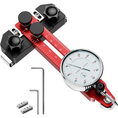 GARRYFIZH Jauge d'alignement de scie circulaire, calibrateur, comparateur à cadran, accessoire de menuiserie à réglage 0-120mm (1/5)